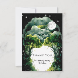 Cartão De Agradecimento Firefly Fantasy Woodland Birthday