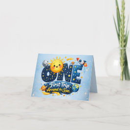 Cartão De Agradecimento First Trip Around the Sun First Birthday Thank You