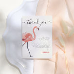 Cartão De Agradecimento Flamingle de vamos | Flamingo Birthday Obrigado<br><div class="desc">Uma placa de obrigado para você que corresponde ao nosso "Flamingle de Vamos | Festa de aniversário Flamingo moderna" convite. Este design apresenta "obrigado você" em letras divertidas de escrita, com um flamingo vermelho bonito em um lado da placa. No lado direito, há uma mensagem personalizada de obrigado que pode...</div>