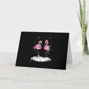 Cartão De Agradecimento Flamingo Christmas Tree Santa Hat Light