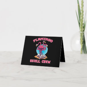 Cartão De Agradecimento Flamingo Flamingo Skull Crew Halloween Figurume