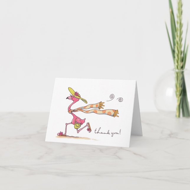 Cartão De Agradecimento Flamingo Lady "thank you" notecard (Frente)