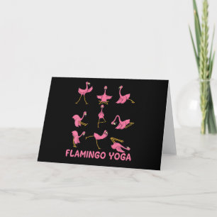 Cartão De Agradecimento Flamingo Meditação Flamingo Yoga Pose