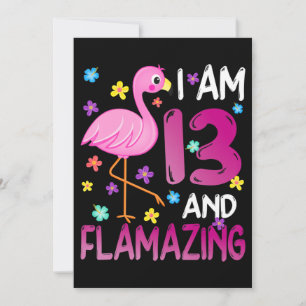 Cartão De Agradecimento Flamingos  Eu Tenho 13 13 surpreendentes Aniversár