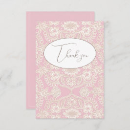 Cartão de Agradecimento Flat com Renda Falsa Paste