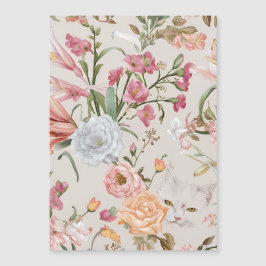 Cartão de Agradecimento Flat com Rosas Cor-de-Rosa