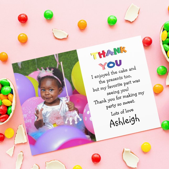 Cartão De Agradecimento Flat de Foto Bonita (Criador carregado)