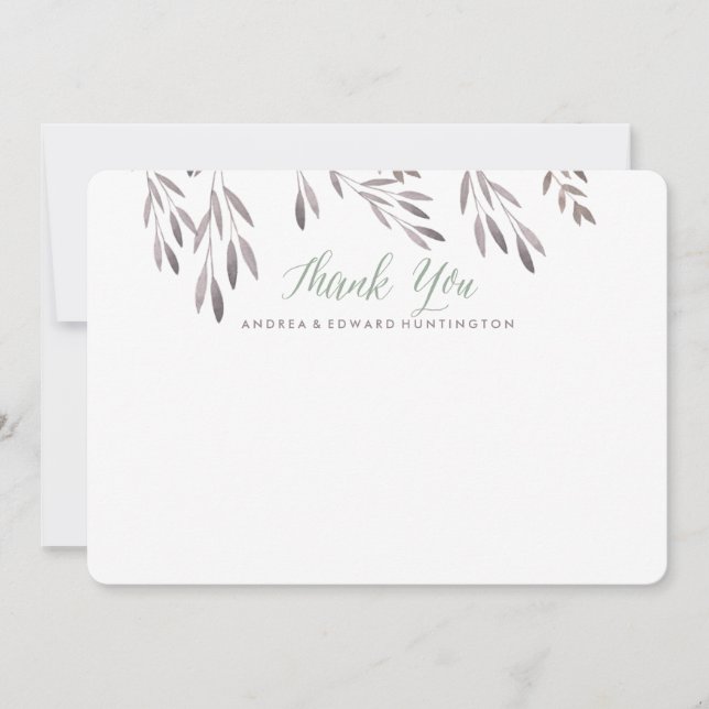 Cartão de Agradecimento Flat para Casamento de Flo (Frente)