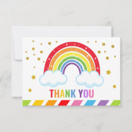 Cartão de Agradecimento Flat Rainbow