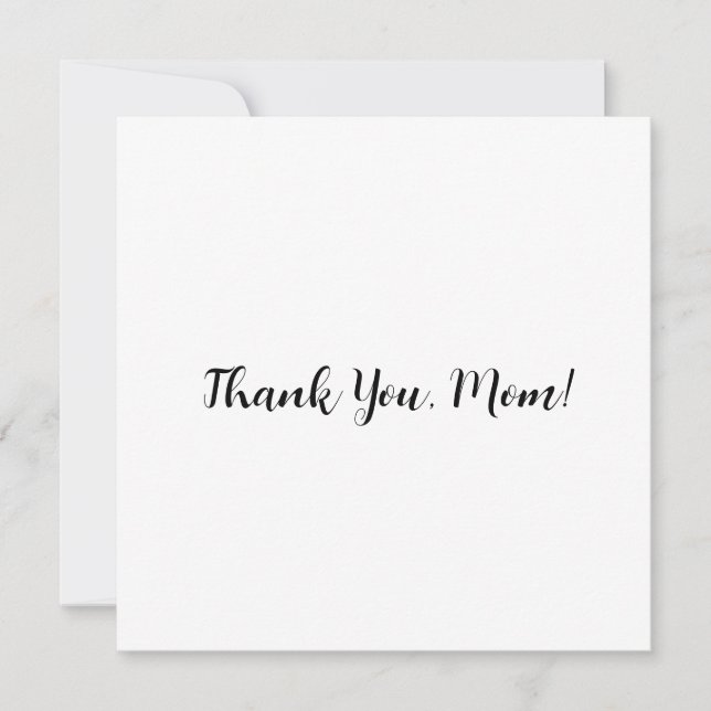 Cartão De Agradecimento Flat ‘Thank You, Mom!’ Card with Floral Back (Frente)