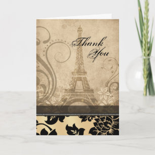 Cartão De Agradecimento Fleur de Paris Eiffel Tower   sand Thank You