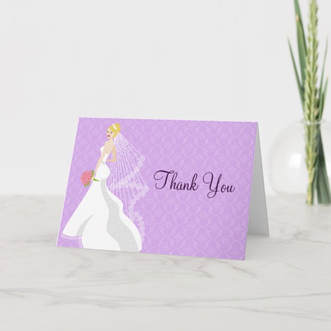 Cartão De Agradecimento Flirty Lilac Bridal Shower Thank You (Frente)