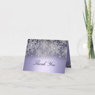 Cartão de Agradecimento Floco de Neve Cristal Roxo