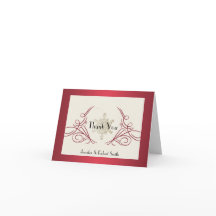 Floco de Neve Vermelho e Dourado Obrigado Casament