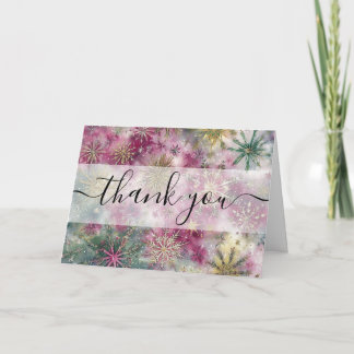 Cartão De Agradecimento Flocos de Neve de Celebração Personalizados Invern