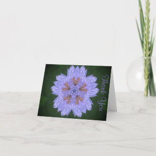 Cartão De Agradecimento Flor Azul Com Abelha Mel Obrigado
