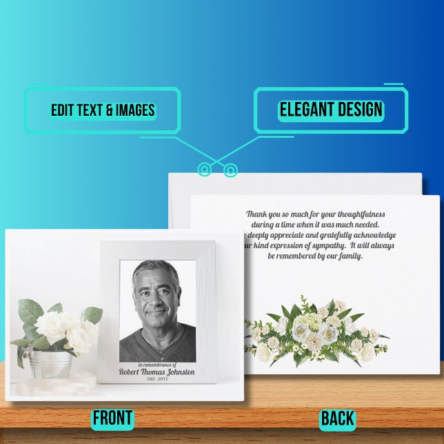 Cartão De Agradecimento Flor Branca Funeral e Simpatia Fotográfica (Please enjoy our design and see the others in the collection.)