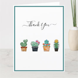 Cartão De Agradecimento Flor Cactus Greenery
