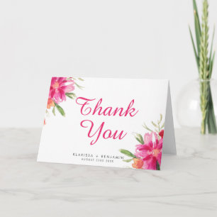 Cartão de Agradecimento Flor de Água Rosa I
