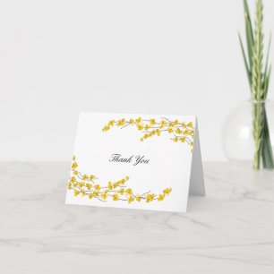 Cartão De Agradecimento Flor de Amarelo Dourado Obrigado