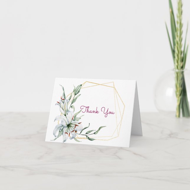 Cartão De Agradecimento Flor de Aquarela (Frente)