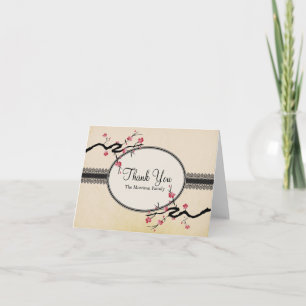 Cartão de Agradecimento Flor de Cerejeira Japonês 