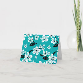 CARTÃO DE AGRADECIMENTO FLOR DE CEREJEIRA - SAKURA (TURQUESA)