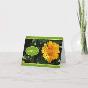 Cartão de Agradecimento Flor de Coreopsis Amarela