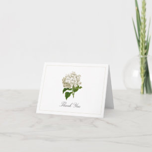 Cartão De Agradecimento Flor de Hortênsia Branca Antiga Tradicional