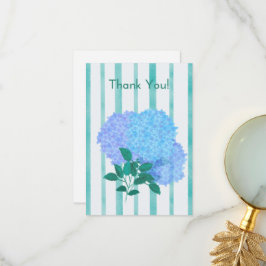 Cartão De Agradecimento Flor de Hydrangea Azul