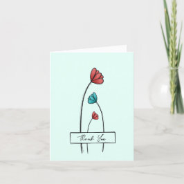 Cartão De Agradecimento Flor de Teto Vermelho