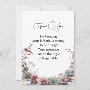 Cartão De Agradecimento Flor Minimalista