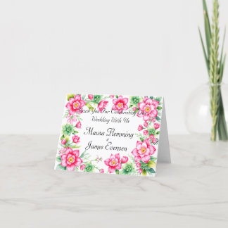 Cartão de Agradecimento Flor Rosa