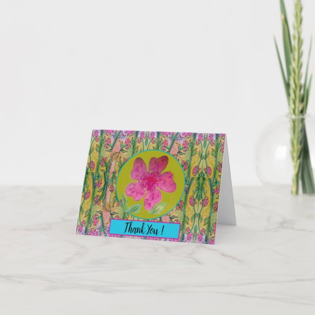 Cartão De Agradecimento Flor Rosa4 (Frente)