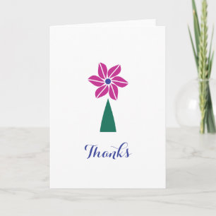 Cartão De Agradecimento Flor Roxo - Dobrado Personalizável