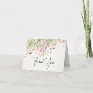 Cartão De Agradecimento Flor Silvestre Boho Chic Jardim de Verduras Obri