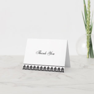 Cartão De Agradecimento Flora Notecard-Black/White