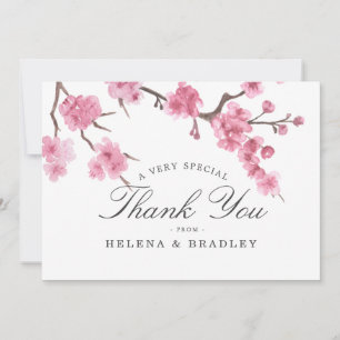 Cartão De Agradecimento Floração de Cerejeira Obrigado Casamento