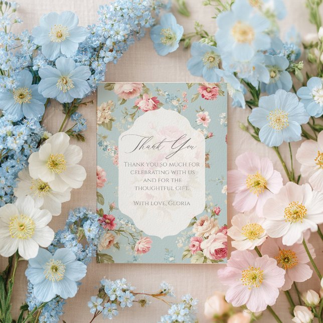 Cartão De Agradecimento Florais Shabby Chic (Criador carregado)