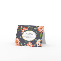 floral azul marinho - obrigado casamento dourado