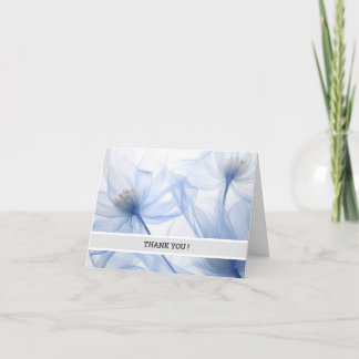 Cartão de Agradecimento Floral Azul | Personalizáv