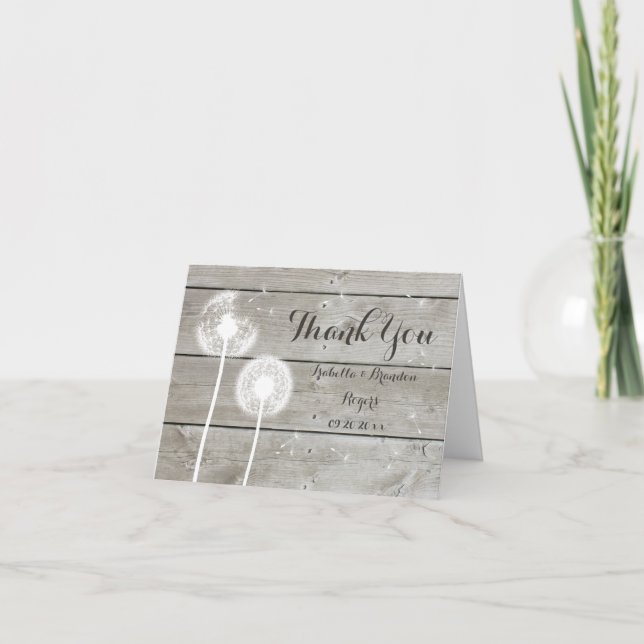 Cartão de Agradecimento Floral Barn Board (Frente)