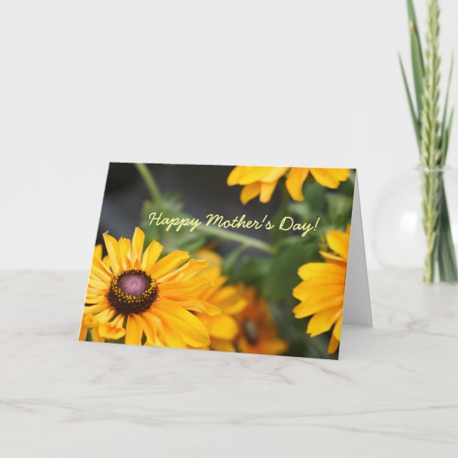 Cartão De Agradecimento Floral Black Eyed Susans Photo Mother's Day Blank (Frente)
