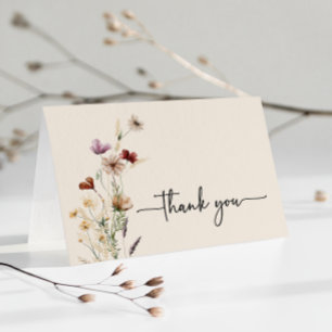 Cartão de Agradecimento Floral Boho