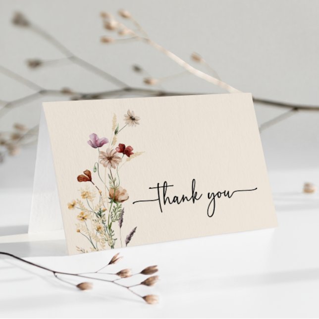 Cartão de Agradecimento Floral Boho (Boho Floral Thank You Card
)