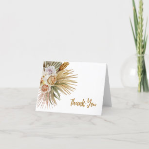 Cartão de Agradecimento Floral Boho Aquarela
