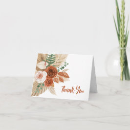 Cartão de Agradecimento Floral Boho Aquarela
