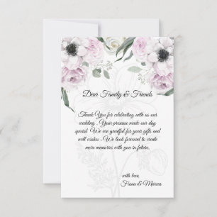 Cartão de Agradecimento Floral Boho Rústico Elegan