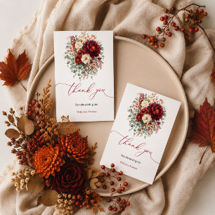 Cartão de agradecimento floral boho vermelho profu