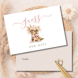 Cartão De Agradecimento Floral Boots Girl Baby Shower Game Guess How Many